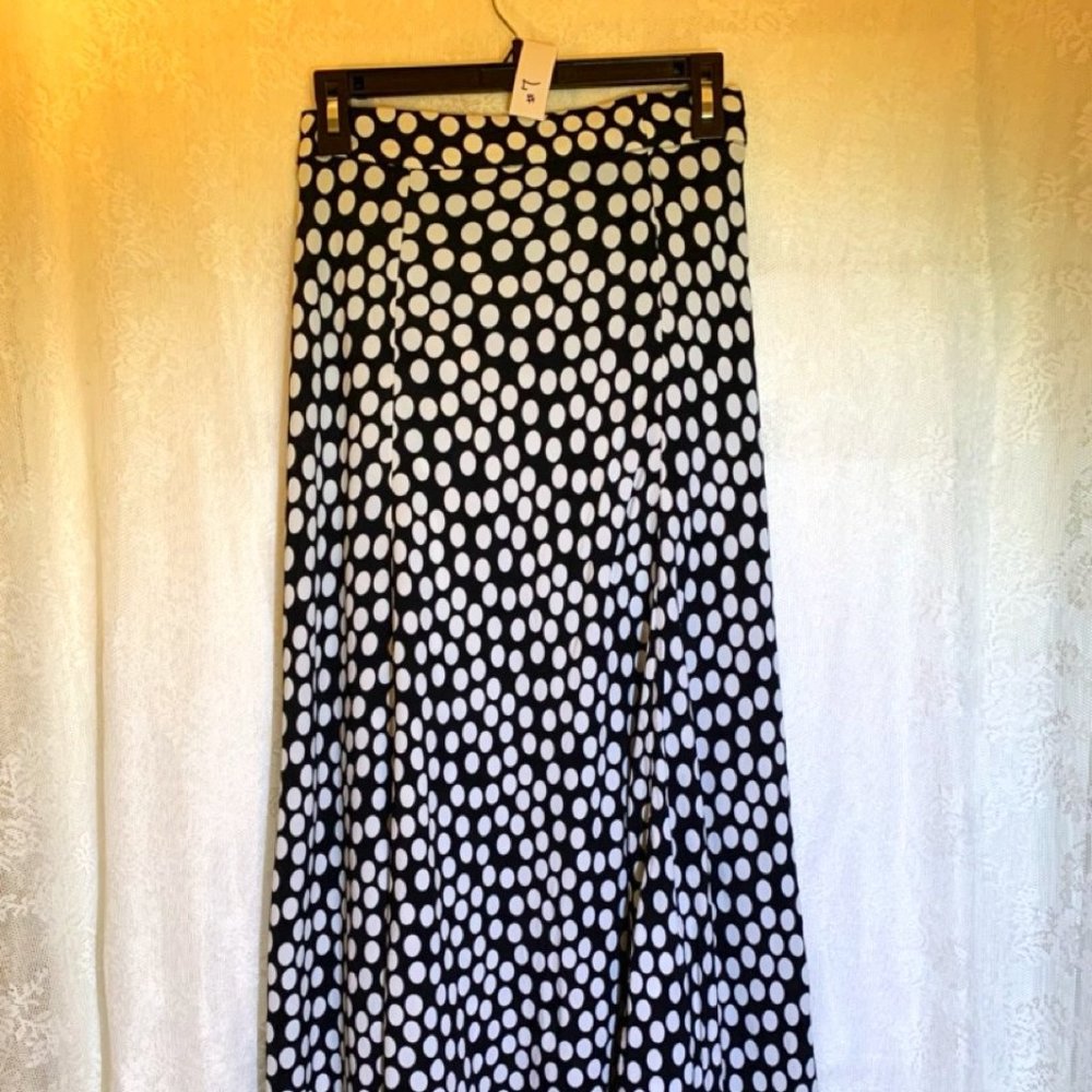 ZARA NWT Black & White Polka Dot Maxi Skirt